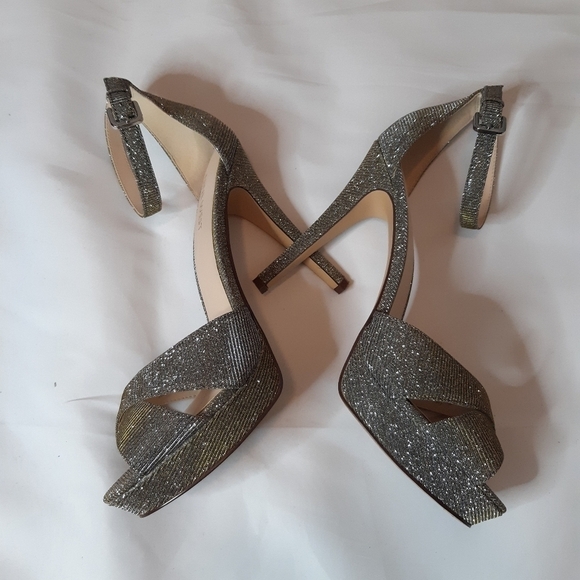 NINE West sparkly Silver And Gold heels Sz-10 - Picture 5 of 8